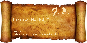 Freisz Markó névjegykártya